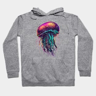 psychedelicJellyfish, Vintage Old School Retro Jellyfish Design Hoodie